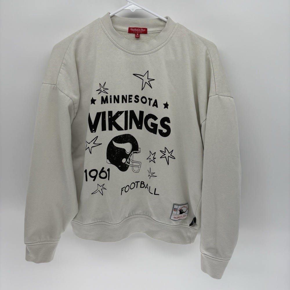 Mitchell & Ness Minnesota Vikings Throwback Crewneck Sweatshirt NFL Women M‎